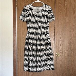 Black and White Patterned Women's Dress